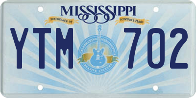 MS license plate YTM702