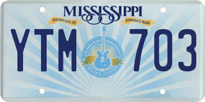 MS license plate YTM703
