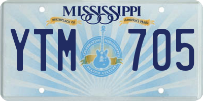 MS license plate YTM705