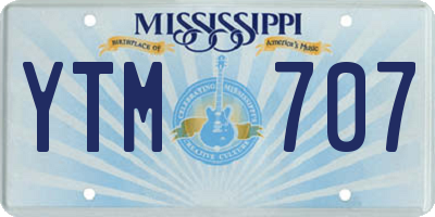 MS license plate YTM707