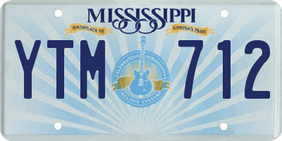 MS license plate YTM712