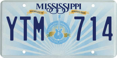 MS license plate YTM714