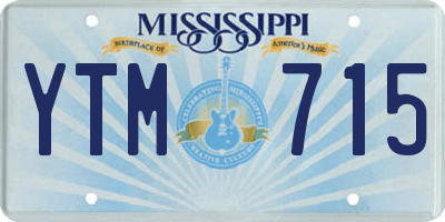 MS license plate YTM715