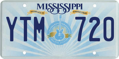 MS license plate YTM720