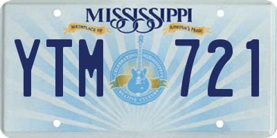 MS license plate YTM721