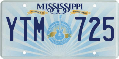 MS license plate YTM725