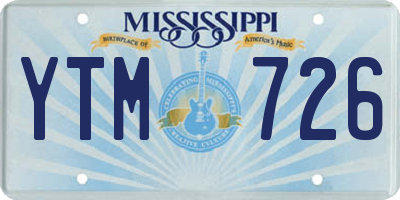 MS license plate YTM726