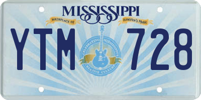 MS license plate YTM728