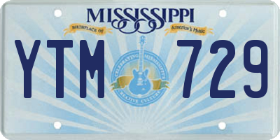 MS license plate YTM729