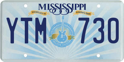 MS license plate YTM730