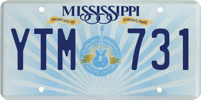 MS license plate YTM731