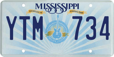 MS license plate YTM734