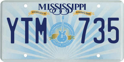 MS license plate YTM735
