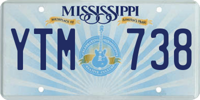 MS license plate YTM738