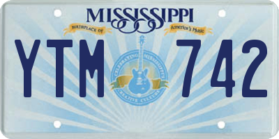 MS license plate YTM742