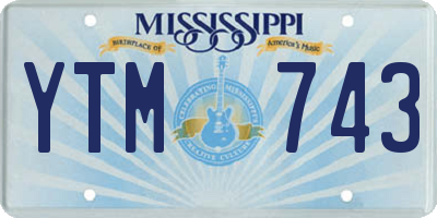 MS license plate YTM743