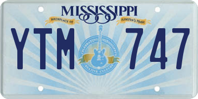 MS license plate YTM747