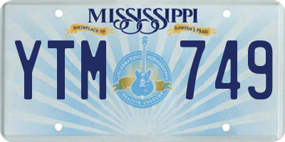 MS license plate YTM749
