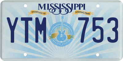 MS license plate YTM753