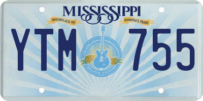 MS license plate YTM755