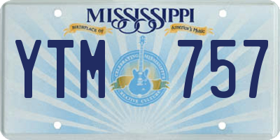 MS license plate YTM757