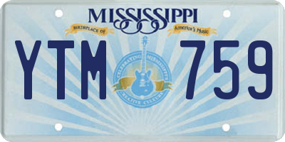 MS license plate YTM759