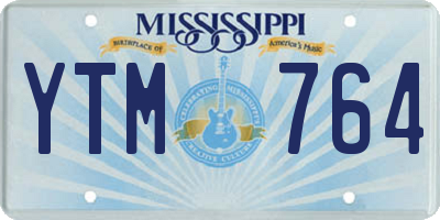 MS license plate YTM764