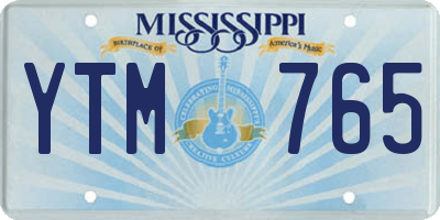 MS license plate YTM765