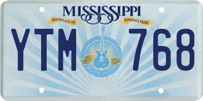 MS license plate YTM768