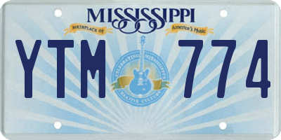 MS license plate YTM774