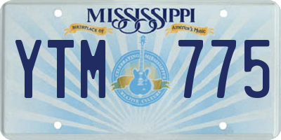MS license plate YTM775