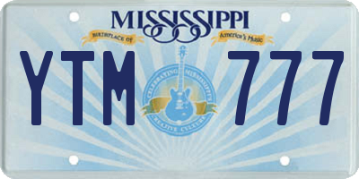MS license plate YTM777