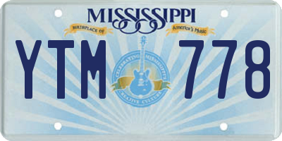 MS license plate YTM778