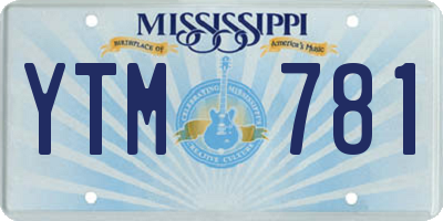 MS license plate YTM781