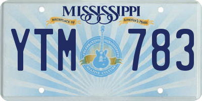 MS license plate YTM783