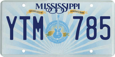 MS license plate YTM785