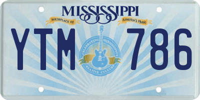 MS license plate YTM786