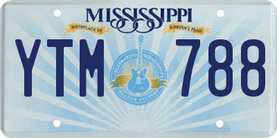 MS license plate YTM788