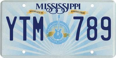 MS license plate YTM789