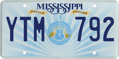 MS license plate YTM792