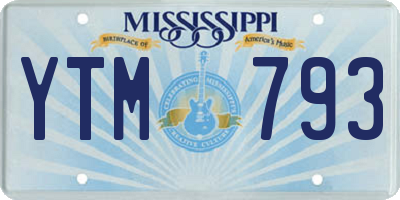 MS license plate YTM793