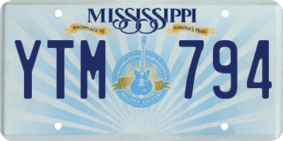 MS license plate YTM794