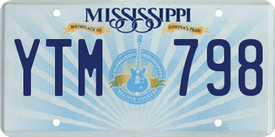 MS license plate YTM798