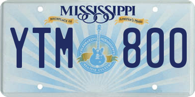 MS license plate YTM800