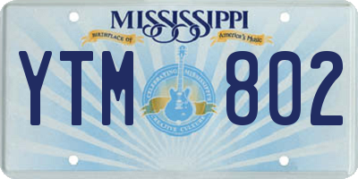 MS license plate YTM802