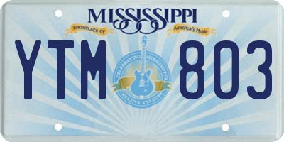 MS license plate YTM803