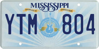 MS license plate YTM804