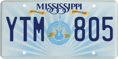 MS license plate YTM805