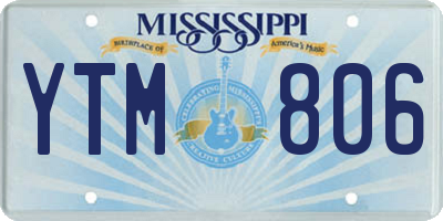MS license plate YTM806