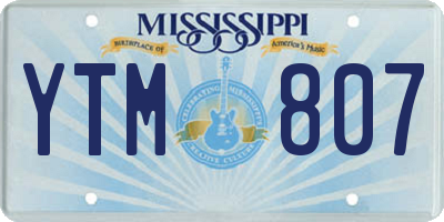 MS license plate YTM807